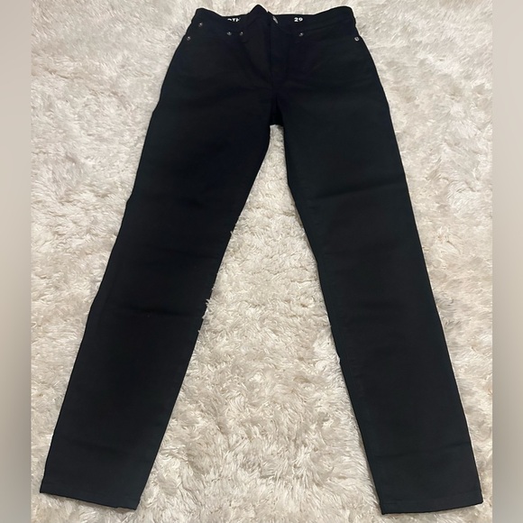 Re-Imagined By JCrew Size 29x28 Toothpick Black Denim Jeans EUC - Picture 1 of 9